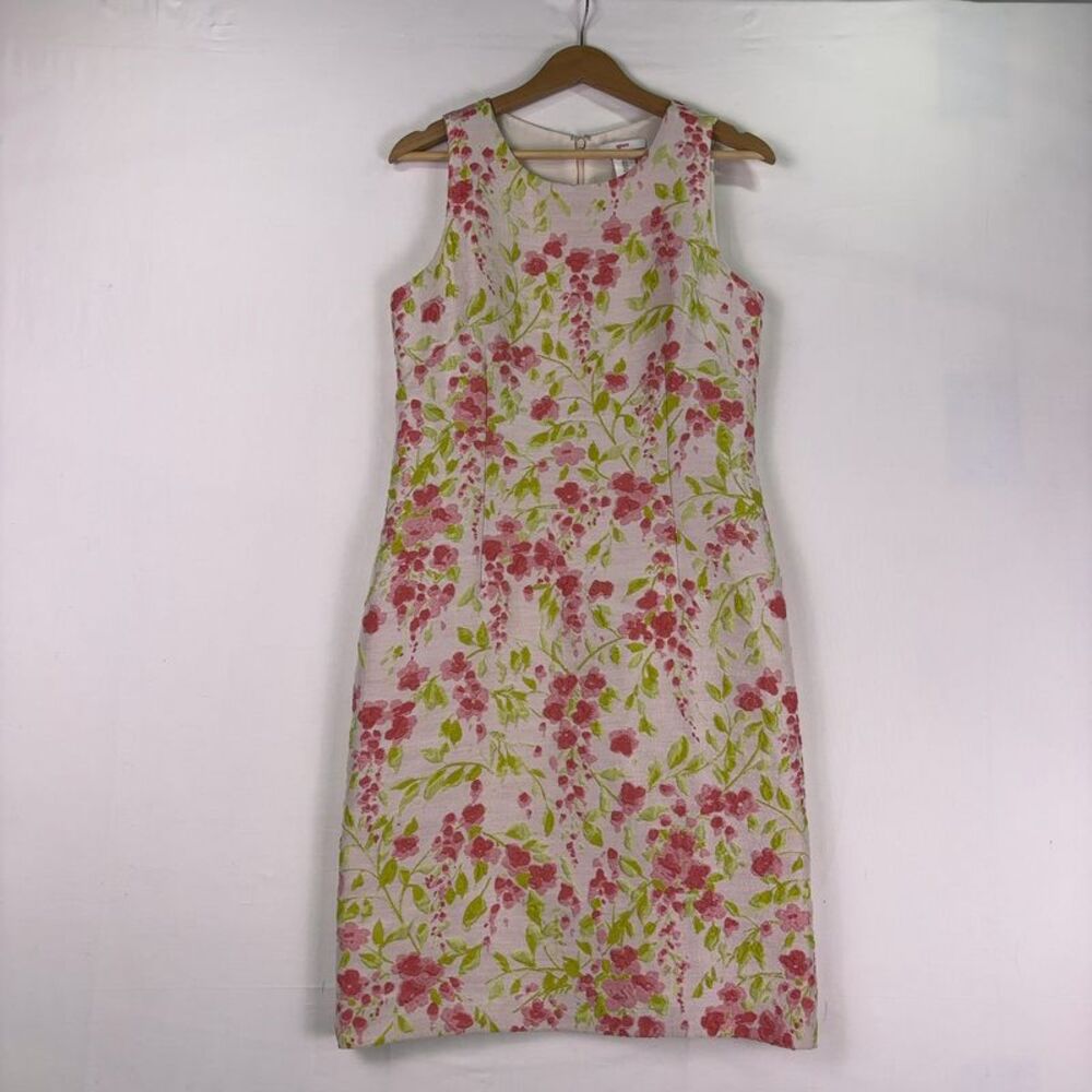 Leggiadro Silk Floral Dress Sleeveless Midi Dress